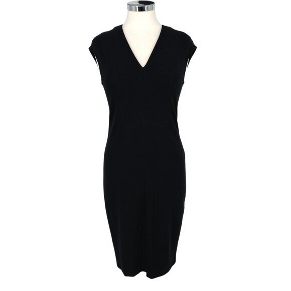Vince Bib V-Neck Sheath Dress Black Size 6 - Picture 13 of 13